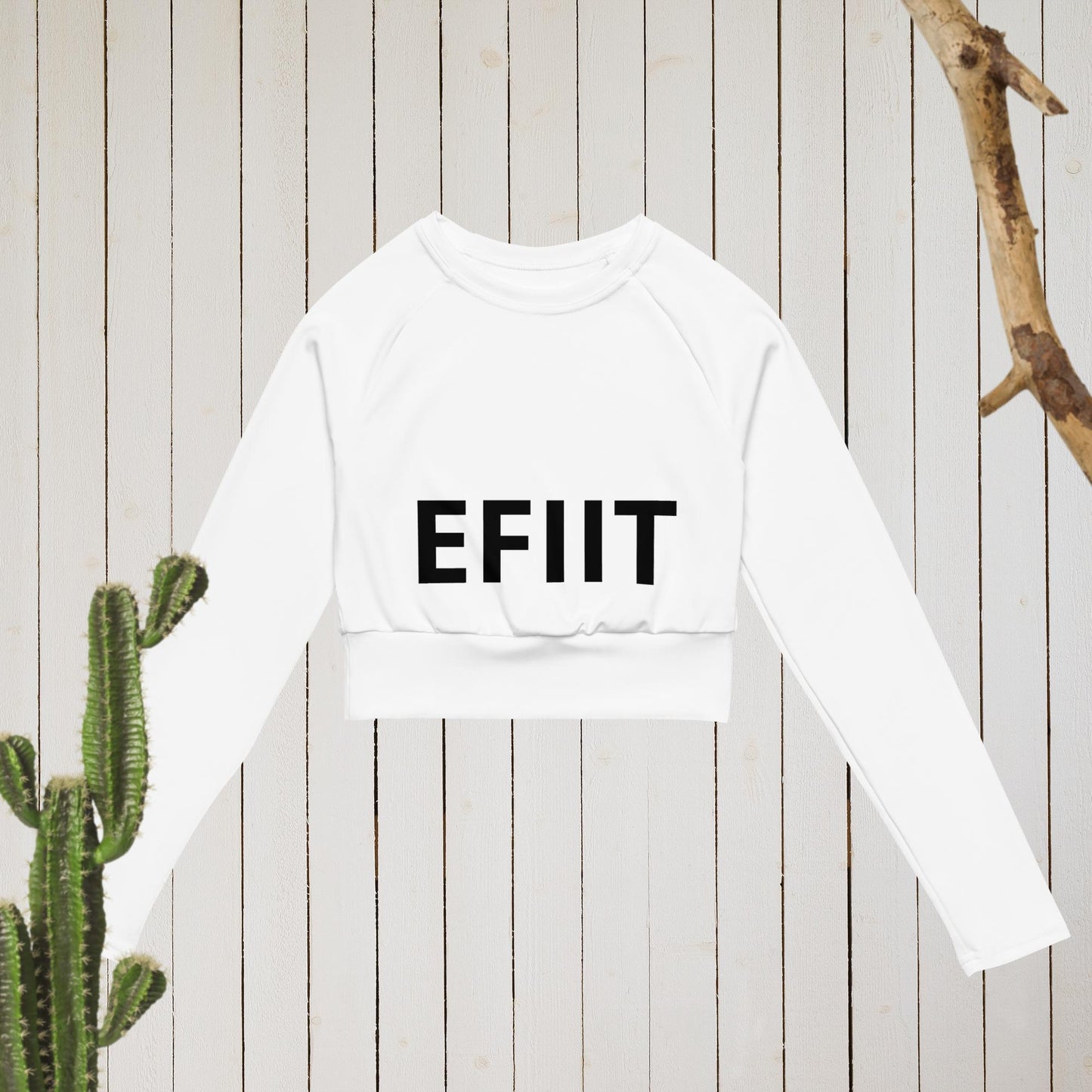 Recycled long-sleeve crop top